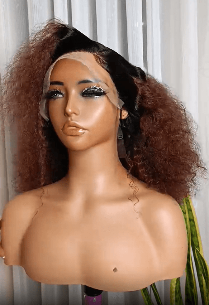 13*4 frontal HD lace 14" water curl  colour 1B 33