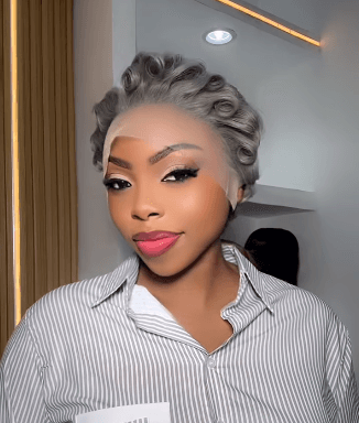 Ash grey wig mercy prestyled pixie