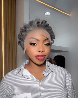 Ash grey wig mercy prestyled pixie