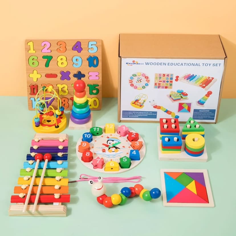 8pcs Wooden Educational