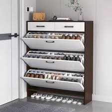 Bucket flip shoe rack