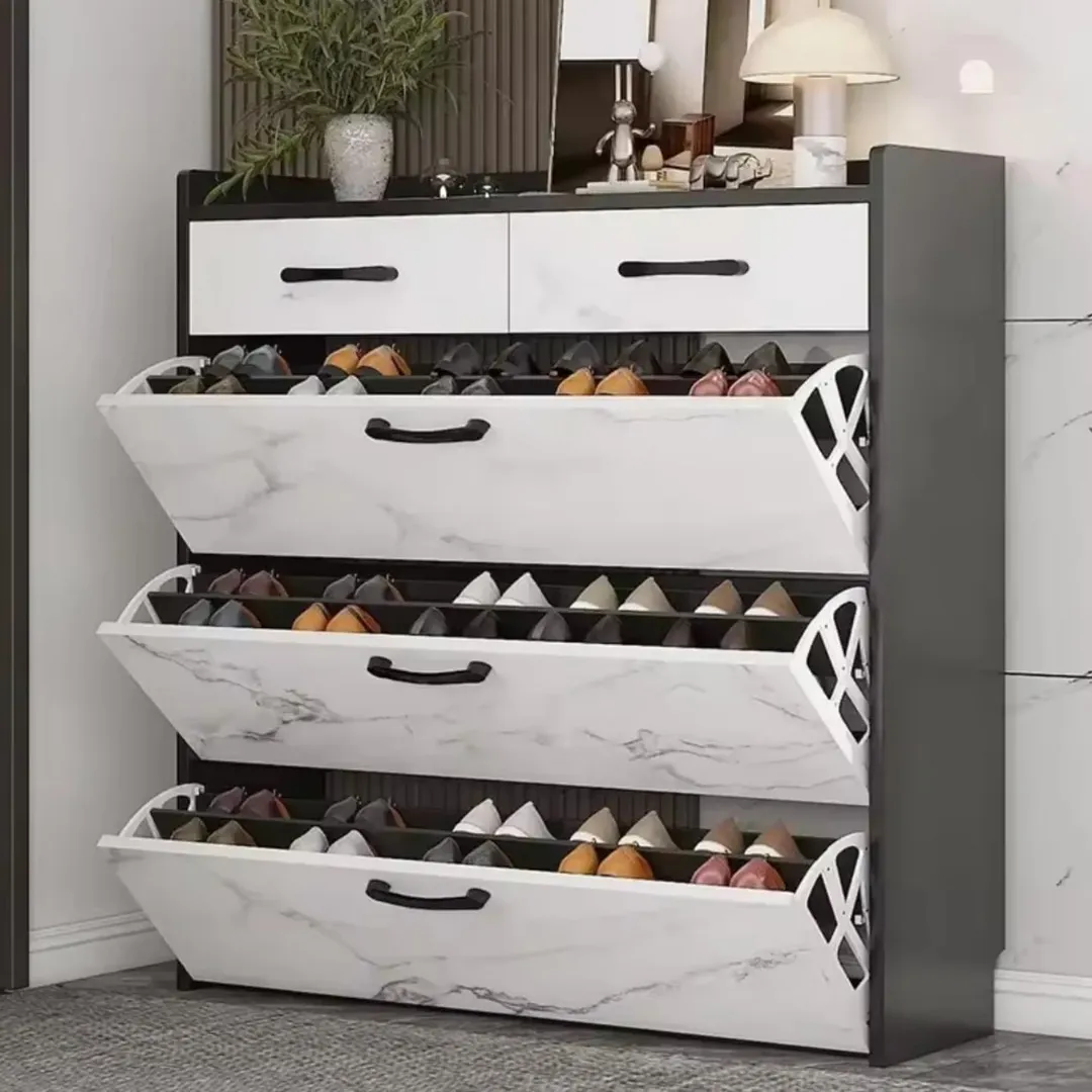 Bucket flip shoe rack