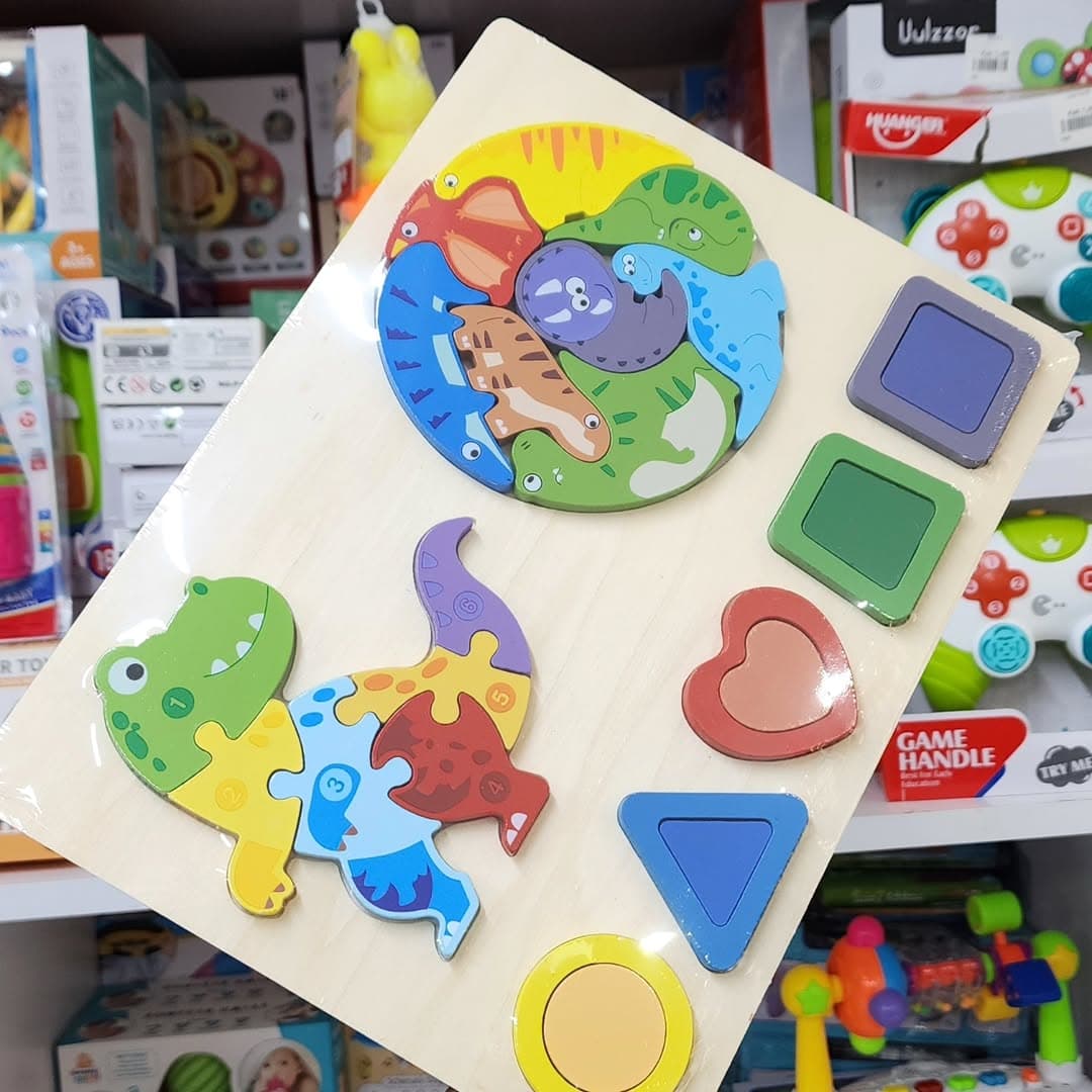 Wooden Animal Jigsaw & Shape Matching Puzzles