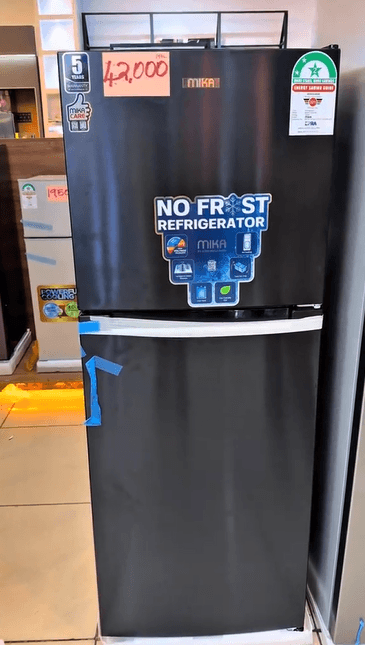 mika double door 197l fridge non frost