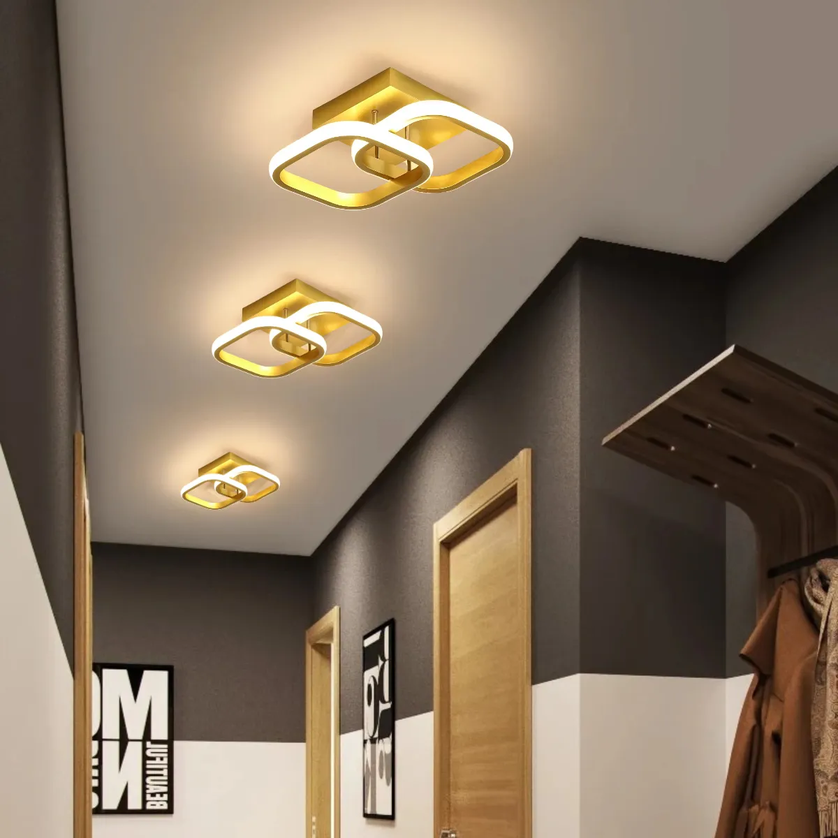 2X LED Mounted Ceiling Lamp Decorative Lights