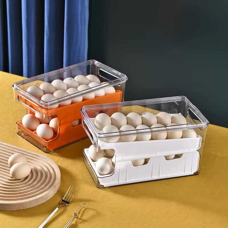 Acrylic double layer transparent egg storage box
