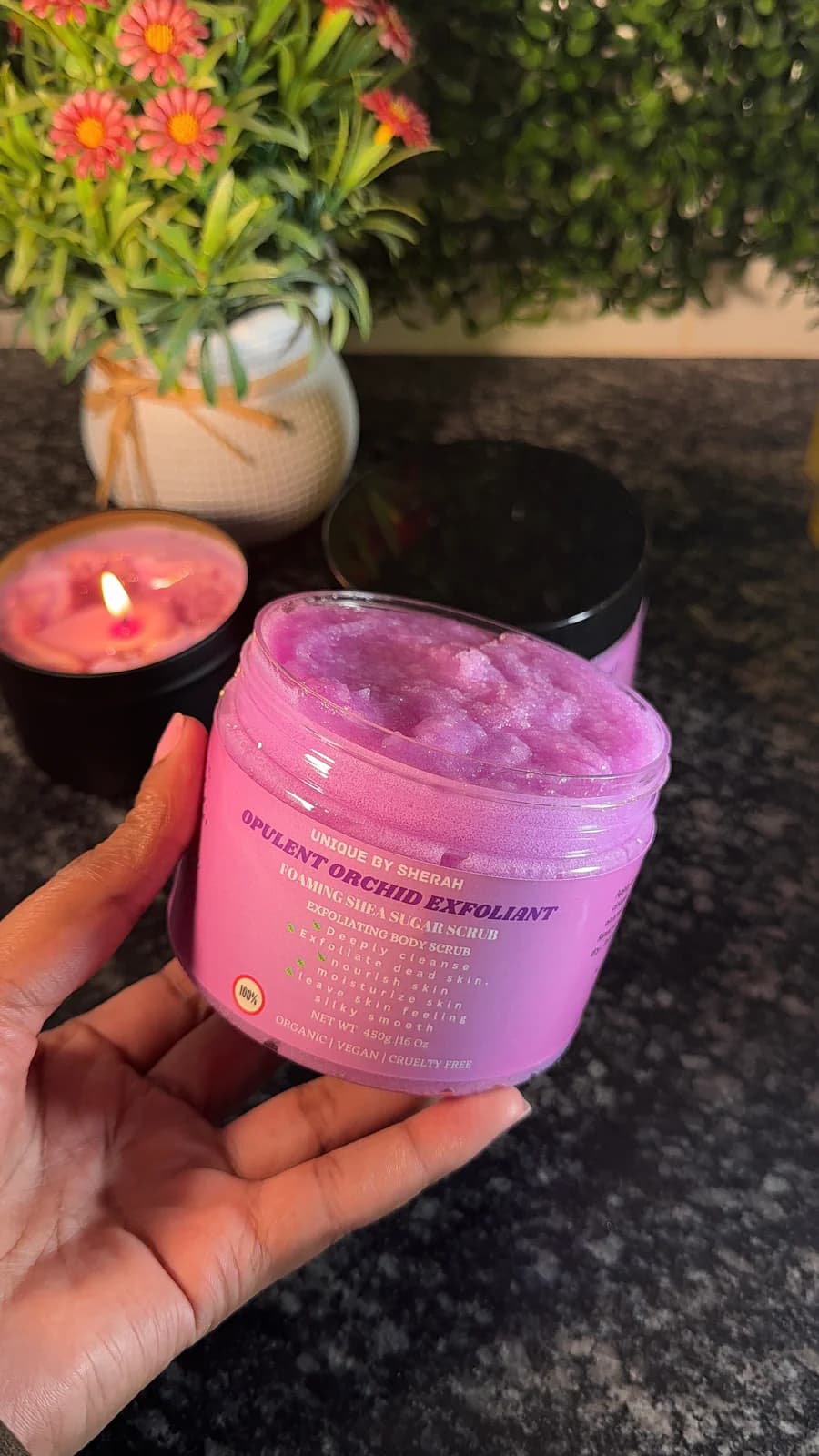 OPULENT ORCHID EXFOLIATING FOAMING BODY SCRUB