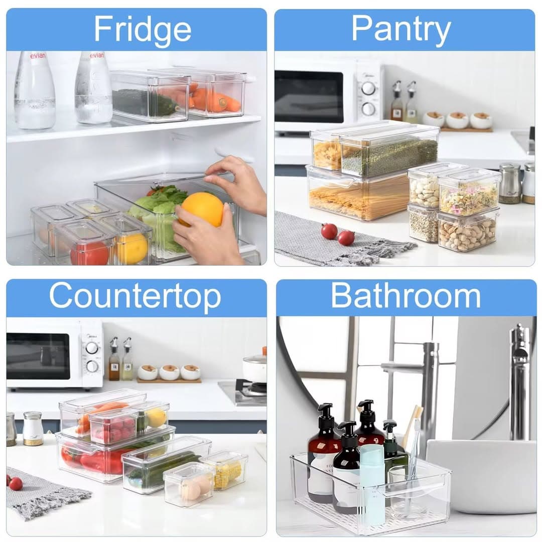 Airtight acrylic fridge/kitchen organizer