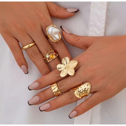 CHUNKY/STATEMENT SET RINGS 3PCS