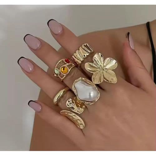CHUNKY/STATEMENT SET RINGS 3PCS